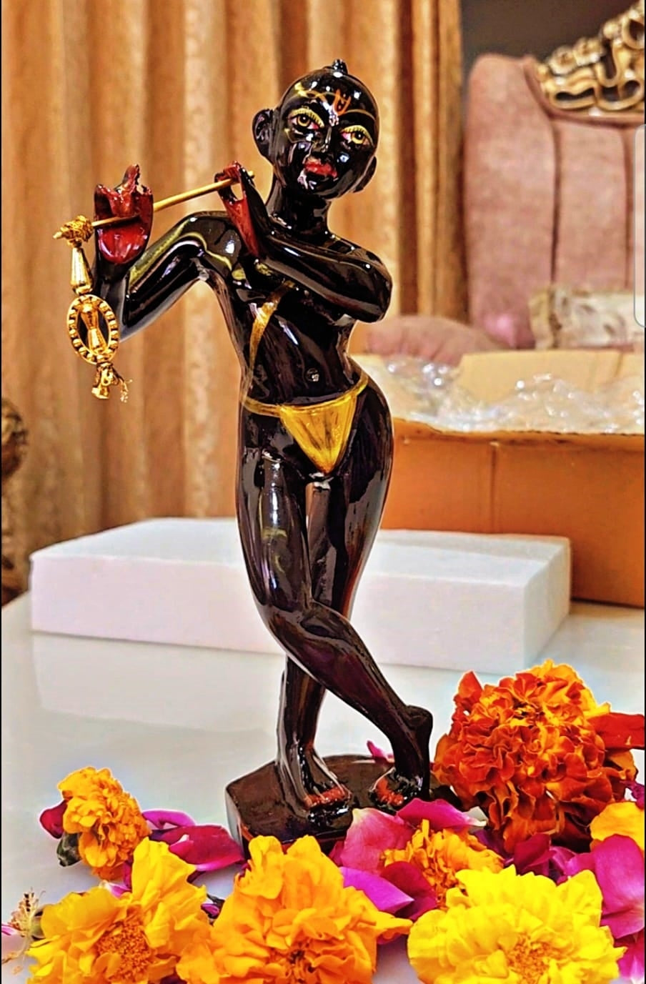Vrindavan Bihari ji Pratima 10 Inch !⭐️⭐️⭐️⭐️⭐️ 5 Star Rating ( Exellent Customer Reviews )