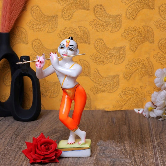 Iskon Krishna Orange Miurti 8.5 Inches