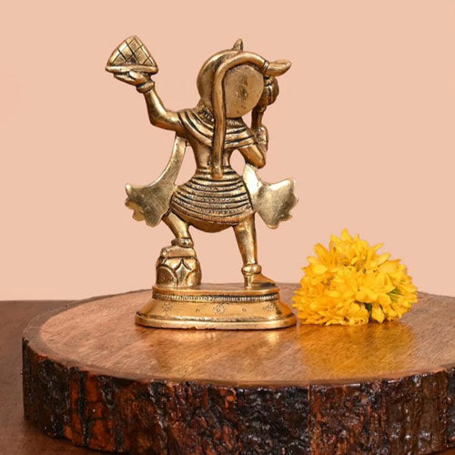 Brass Hanuman Murti for Home Temple 5 Inches